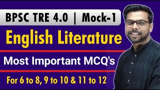 BPSC TRE 4.0 | English Classes | Most Important MCQ's of English Literature | Mock-1