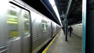 MTA New York City Subway Pullman Standard R46 Subway Cars Departs Rockaway BLVD on the A