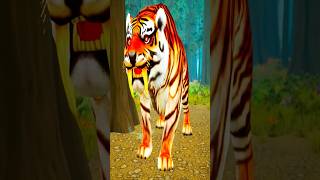 Tiger Attack Cow Cartoon Gorilla Funny 3d Animation Short Video #shorts #tiger #cow #gorilla