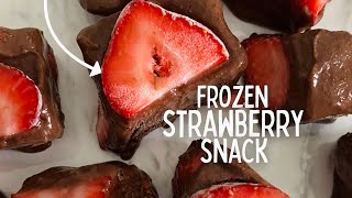 Frozen Strawberry Snack | 3 Ingredient Recipes | Strawberry Chocolate Dessert | Paola Santana