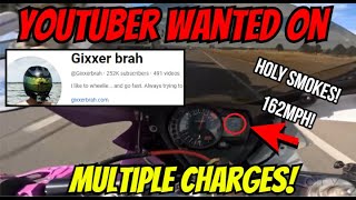 YouTuber Gixxer Brah Accused Of Speeding And Wanted On Multiple Charges!