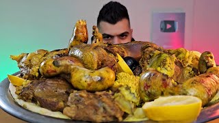 اكل الباجة العراقية على طريقة المطاعم كوارع ممبار محشي لسان لحمة راس MUKBANG Beja Iraqi restaurants