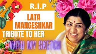 R.I.P Lata Mangeshkar | #LataMangeshkar Passes Away So I have made a Sketch to Tribute Her😥 #Shorts