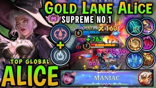 Supreme 1 Alice!! Top Global Alice Best Build 2024 | Alice Gold Lane Build - Mobile Legends