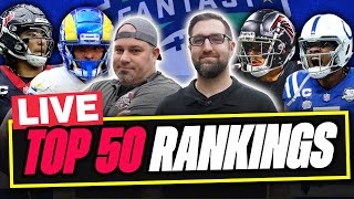 Fantasy Football Live: Top 50 Overall Rankings for Ultimate Draft Success! 🏈🔥