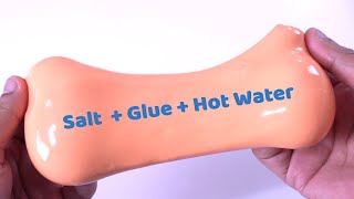 How To Make Slime With Glue, Hot Water And Salt Only|| Slime Without Borax Or Activator