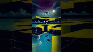 🕷️🌙 Spiders and moon  - Daily Art Drops💧10.29.23 #ai #video #art #crispr #surrealism