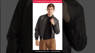 Mens Washed Leather Bomber Jacket #washed #leatherjacket #foryou #shorts