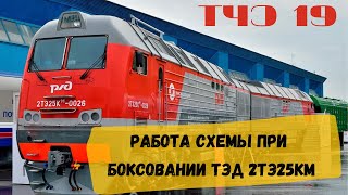 Работа схемы при боксовании ТЭД 2ТЭ25КМ