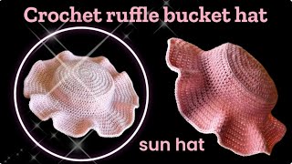 Coquette crochet ruffle bucket hat tutorial