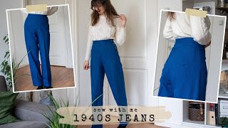 Making 1940s Vintage Jeans 👖🧵 Sew With Me