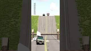 Colorful Cars & Truck vs Log Trap - BeamNG.Drive #shorts