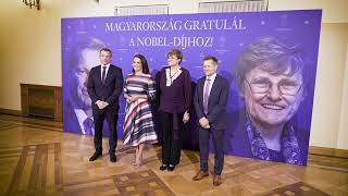 A két új magyar Nobel-díjas köszöntése a Vigadóban