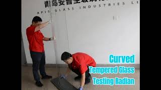 Apis curved tempered glass for shower doors bend radian testing