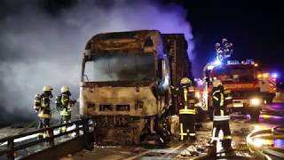 Lkw brennt nach Unfall völlig aus – A3 voll gesperrt