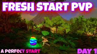 FRESH START PVP NEW SVR - PVP FIGHT - DAY 1[ARK MOBILE]