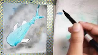 Watercolor Beginner - Day 185 Whale