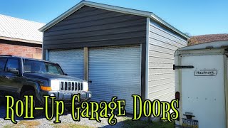 Used Roll Up Garage Doors on the New 20x20x12 Carport/Garage for Hot Rod Storage.