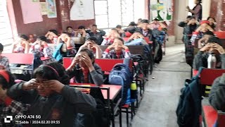 Bhramri Pranayama|Classroom practice|Yoga class at school|KV Bolpur|Kendriya Vidyalaya Bolpur|Yoga