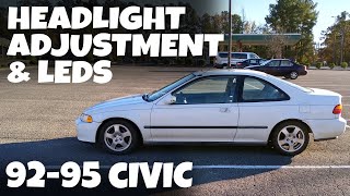 1995 CIVIC adjusting headlights, installing LEDs