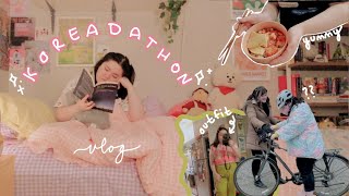 korean books, cozy cooking, & learning to ride a bike 📚🇰🇷 koreadathon reading vlog