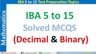 Solved MCQs IBA 5 to 15 | Binary & Decimal System  | Part 3