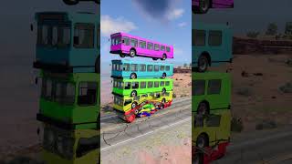 Mixed Color Vans & Buses Fall Crash Explode - BeamNG.drive #youtubeshorts