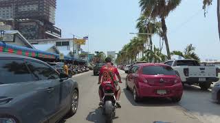 Motorbike drive North Pattaya road to Beach road and South Pattaya road