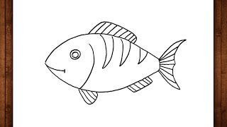 Fish Drawing | Fish Drawing Easy | Simple Fish Drawing | Fish Drawing Colour