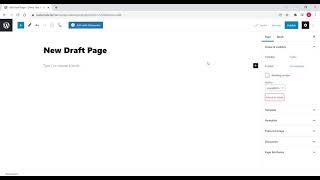 Create A New Draft Page on WordPress