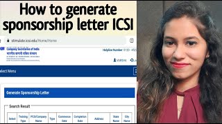 How to generate sponsorship letter icsi | how to apply for sponsorship letter icsi| cs students info