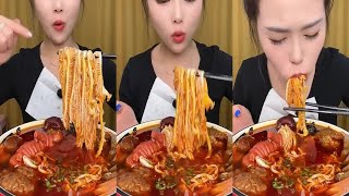 【ASMR MUKBANG]豪華吃播,红烧牛波凌盖&红烧肉&猪油拌饭,滿嘴醬香,一口接一口好 吃到停不下來 seafood eating show, seafood asmr mukbang #115