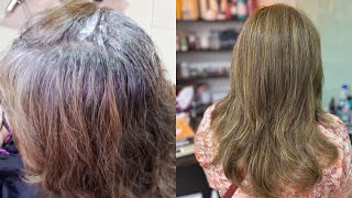 Root touch up + blonde highlights