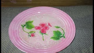 DIY Decoupage on Glass Plate with a Doily 2019