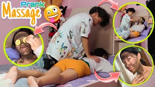 Massage(मसाज) Prank On My Wife(बुडी रिसाएर झन्डै मारेन🤣😂) || Ashmilan Forever💑