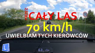 Uwielbiam tych kierowców. Przez cały las 70 km/h