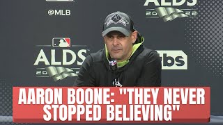 Aaron Boone on Yankees going to the ALCS: "They never stopped believing"