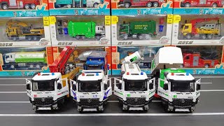 Collection Diecast of Concrete Pump Truck, Tow Truck, Dust Suppression Truck, Road Sweeper Truck