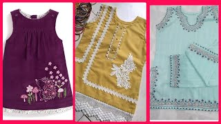 Beautiful embroidery work design for baby girl dresses ideas/Dress design for baby girl