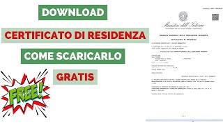 HOW TO DOWNLOAD CERTIFICATO DI RESIDENZA || come scaricare online GRATIS da Telefono e PC.