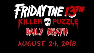 Friday the 13th: Killer Puzzle - Daily Death August 24, 2018 (8/24/18)