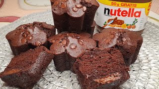 Шоколадови мъфини с много шоколад и "Nutella".Nutella Chocolate Muffins.