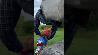 MAN ATTACKS HAUNTED CHUCKY DOLL!! #shorts