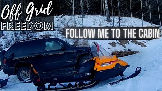 My Trip to the Off Grid Cabin in Winter | Hauling Supplies up the Mountain