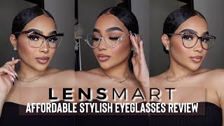 LENSMART EYEGLASSES TRY ON REVIEW | Affordable Stylish Prescription Glasses + Blue Light Protection