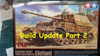 Tamiya 1/48th Scale German Elefant Tank Destroyer - Build Update Part 2 #tamiya