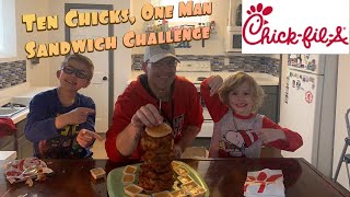 Chick Fil A, 10 Chicks 1 Man Spicy Chicken Sandwich Challenge