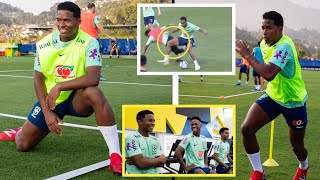 Endrick got destroyed in  Brazil NT Training ft. Vinicius Junior, Rodrygo, Martinelli & Gabriel 😳🔥