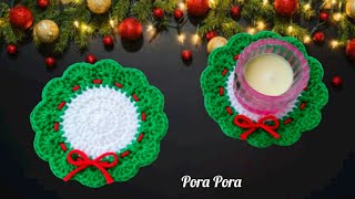 Crochet Christmas Wreath I Crochet Christmas Coaster I Crochet Christmas Decorations