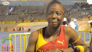 "My coach conditions me to peak when it matters most" - Shauna Helps on 100m win - CHAMPS 2014